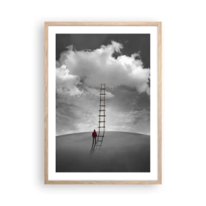 Pôster com moldura de carvalho claro - Tudo é possível - 50x70 cm