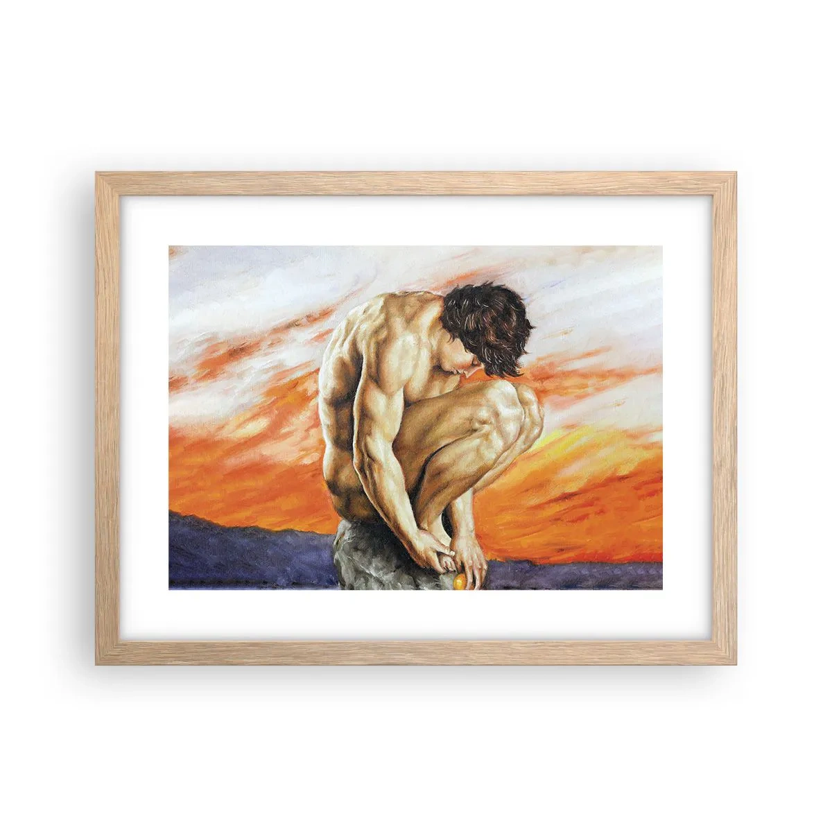 Pôster com moldura de carvalho claro - Imerso em si mesmo - 40x30 cm