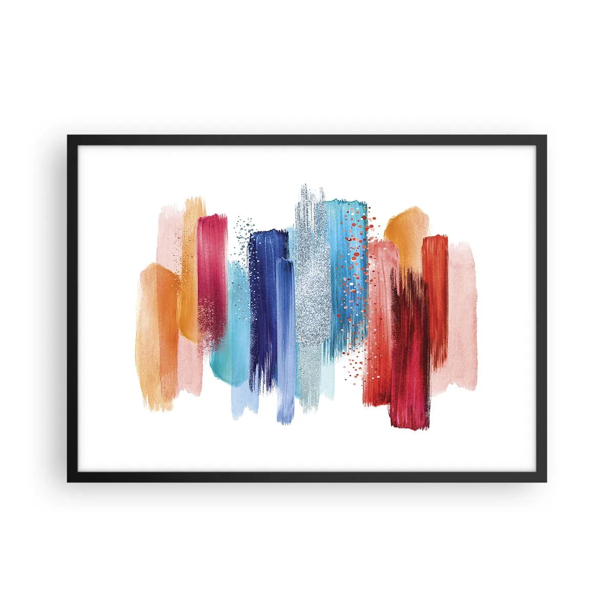 Pôster com moldura preta - Para cima e para baixo - 70x50 cm
