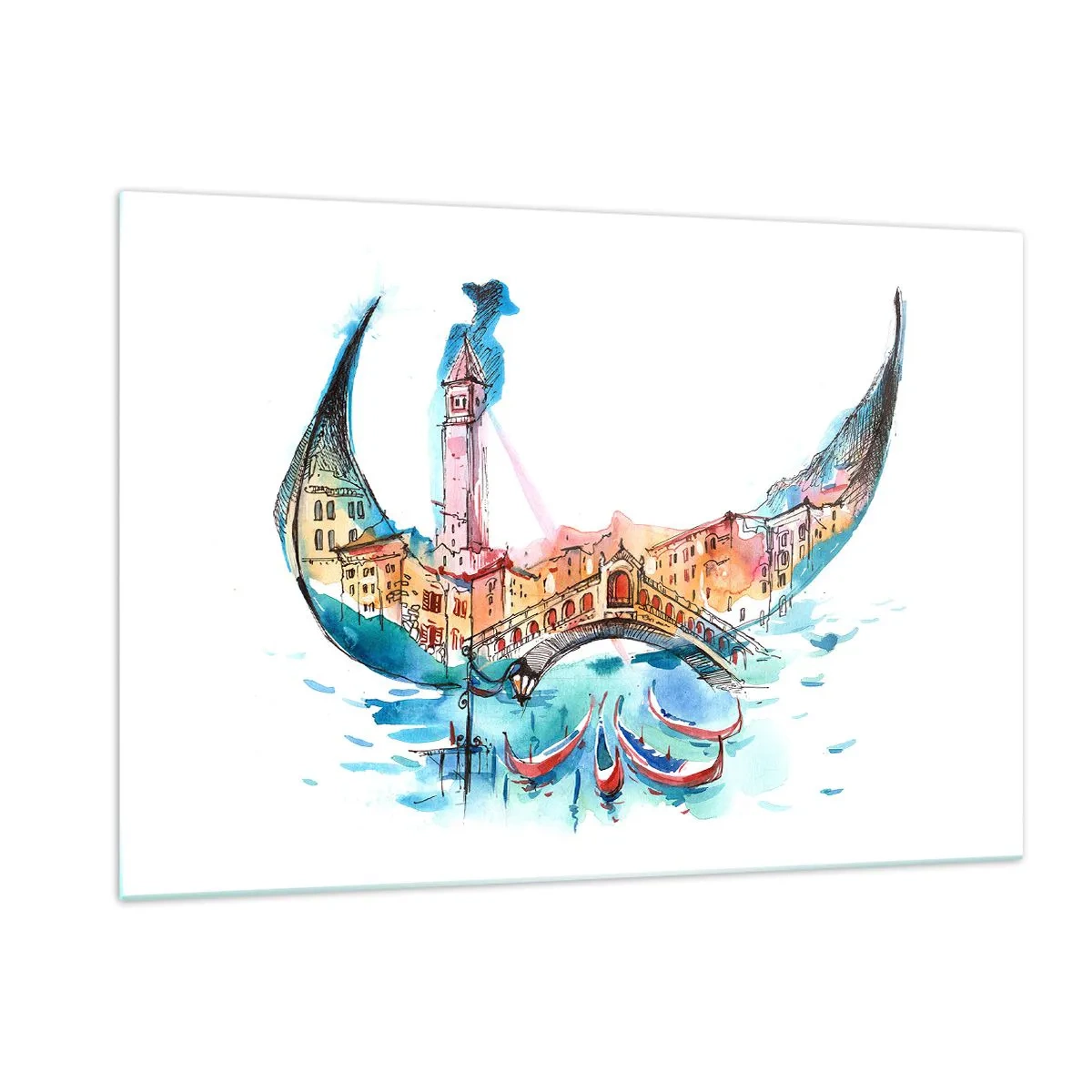 Quadro em vidro - Navegamos pela cidade - 120x80 cm