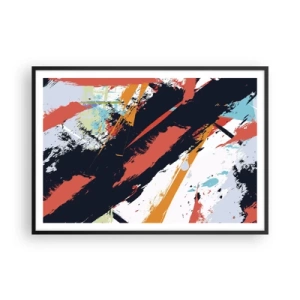 Pôster com moldura preta - Composição dinâmica - 100x70 cm