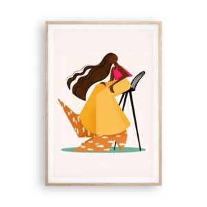 Pôster com moldura de carvalho claro - Moda também é divertida - 70x100 cm