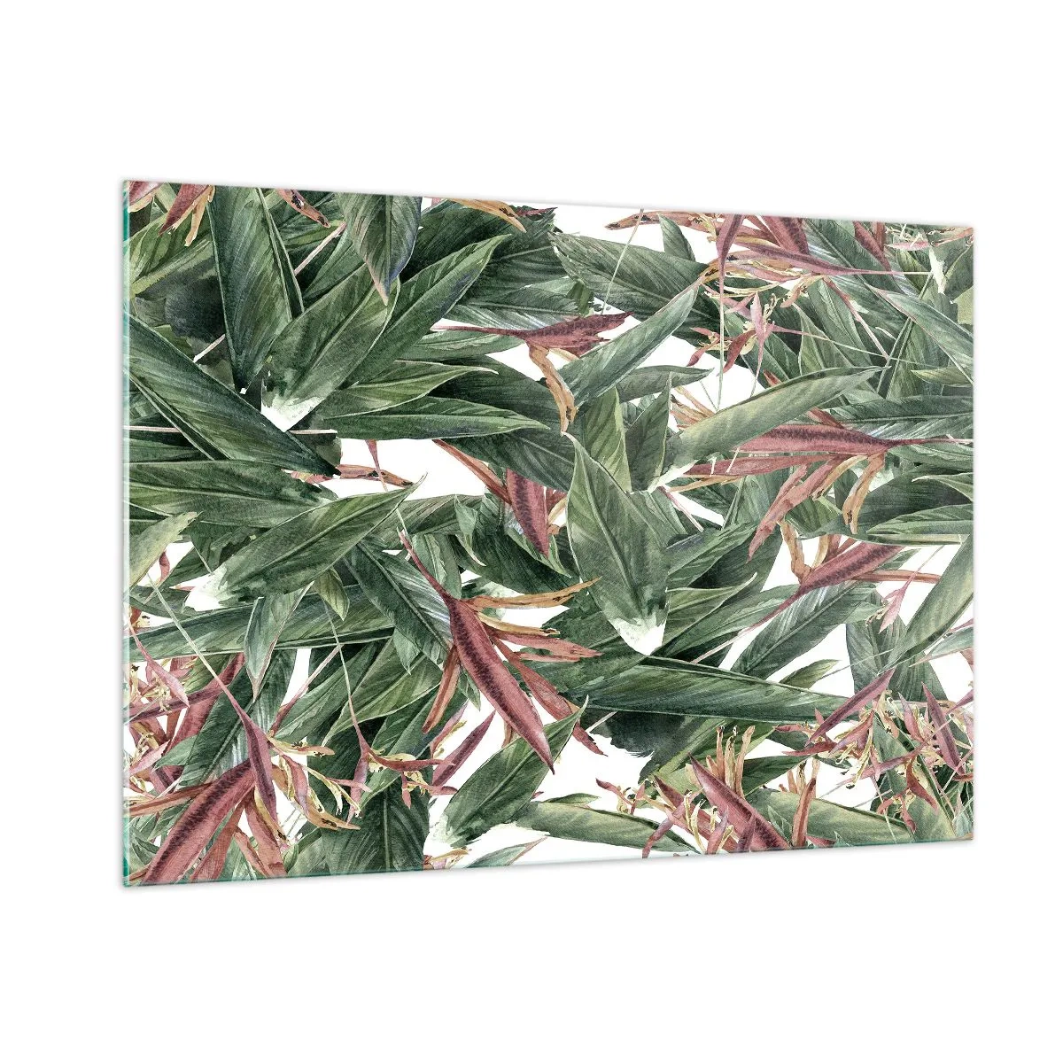 Quadro em vidro - Matagal esmeralda-lilás - 100x70 cm