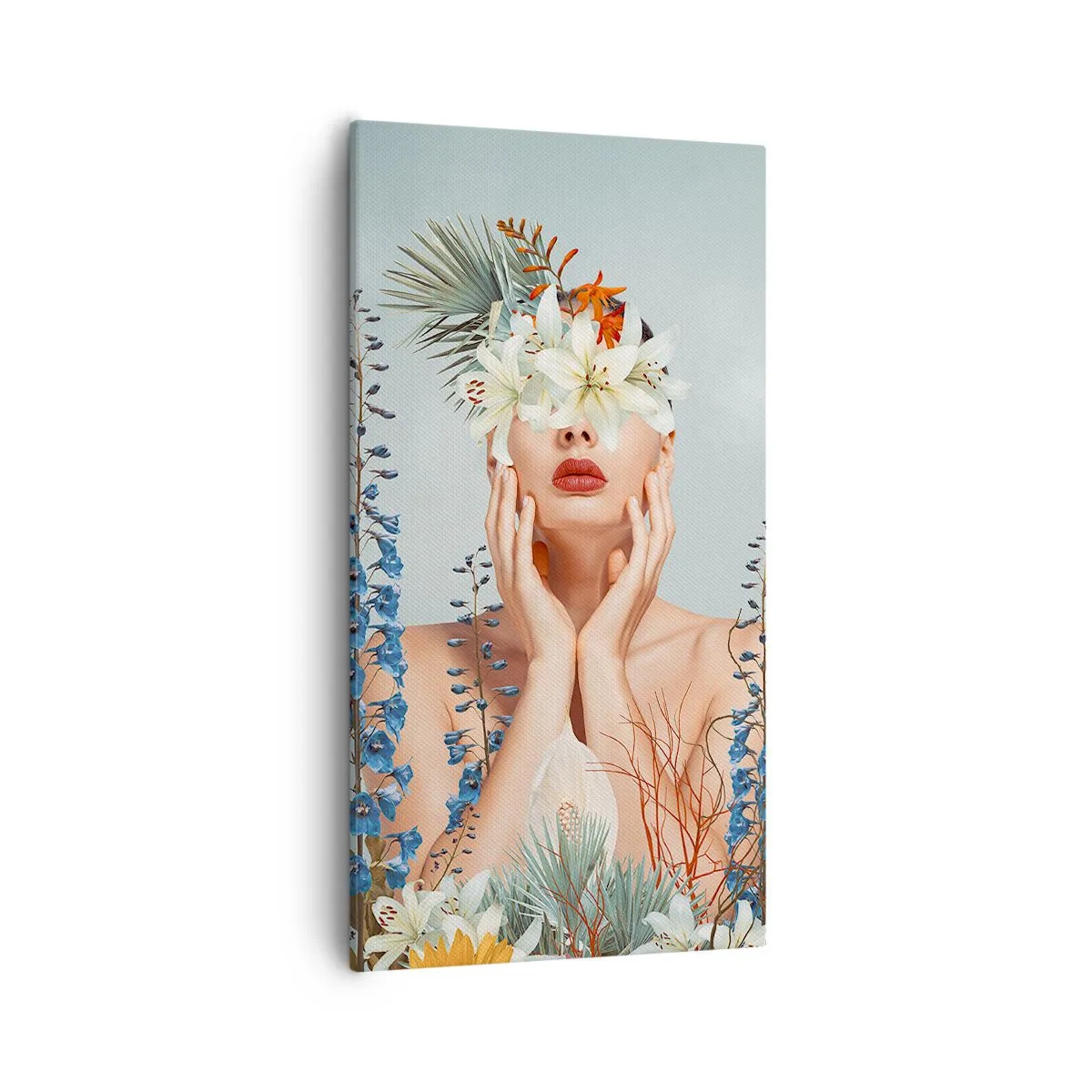 Quadro em tela - Mulher – flor - 55x100 cm