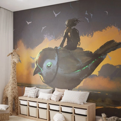 Papel de Parede Standard Eco - Uma parada numa viagem fantástica - Abstração, Pássaro, Fantasia - 500x350 cm