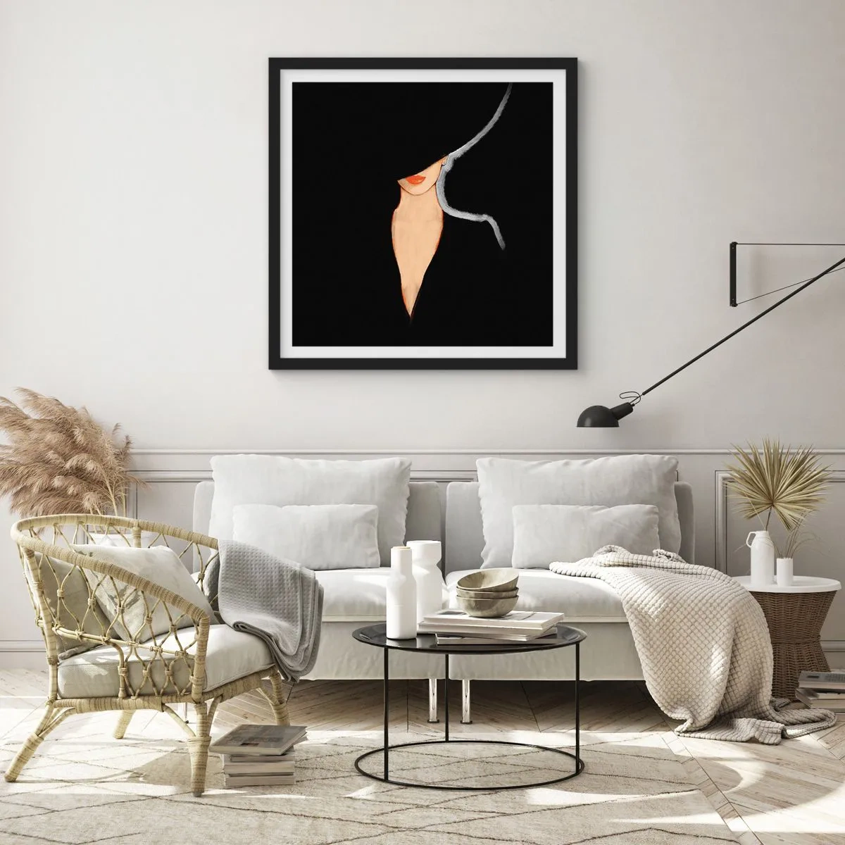 Pôster com moldura preta - Elegância e estilo - 30x30 cm
