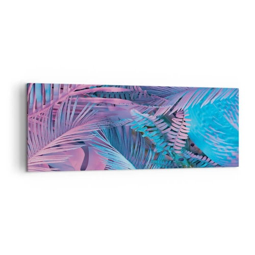 Quadro em tela - Trópicos em rosa e azul - 140x50 cm