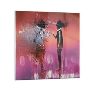 Quadro em vidro - É possível olhar para dentro de si mesmo? - 50x50 cm