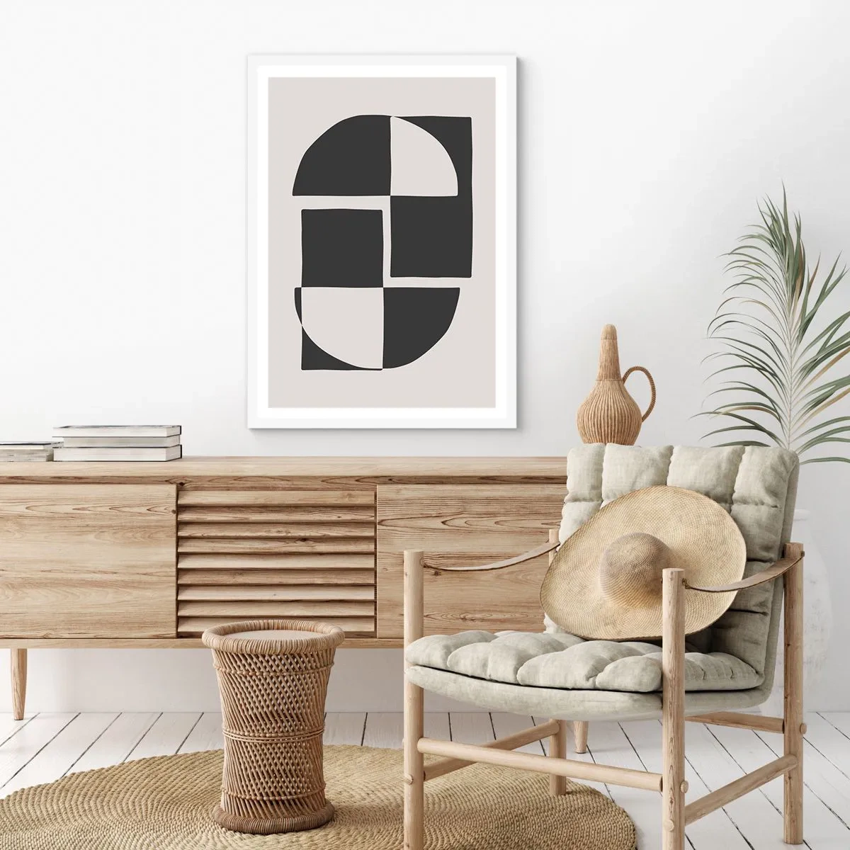 Pôster em moldura branca - Antítese – síntese - 40x50 cm