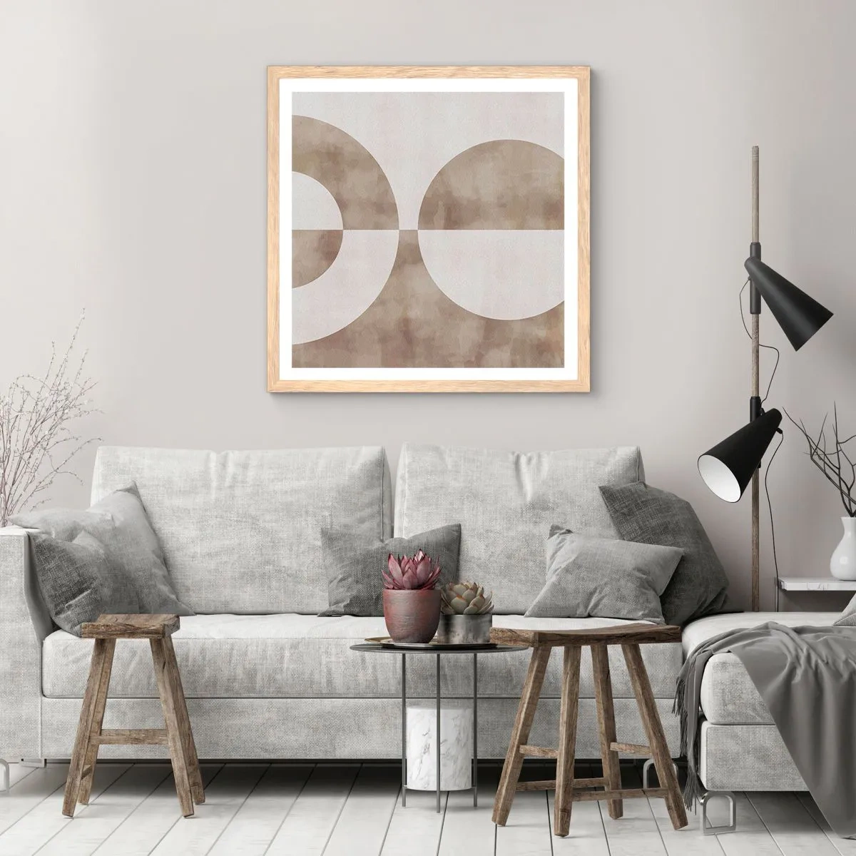 Pôster com moldura de carvalho claro - Semelhanças e diferenças - 50x50 cm