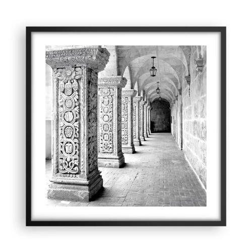 Pôster com moldura preta - E para onde...? - 50x50 cm