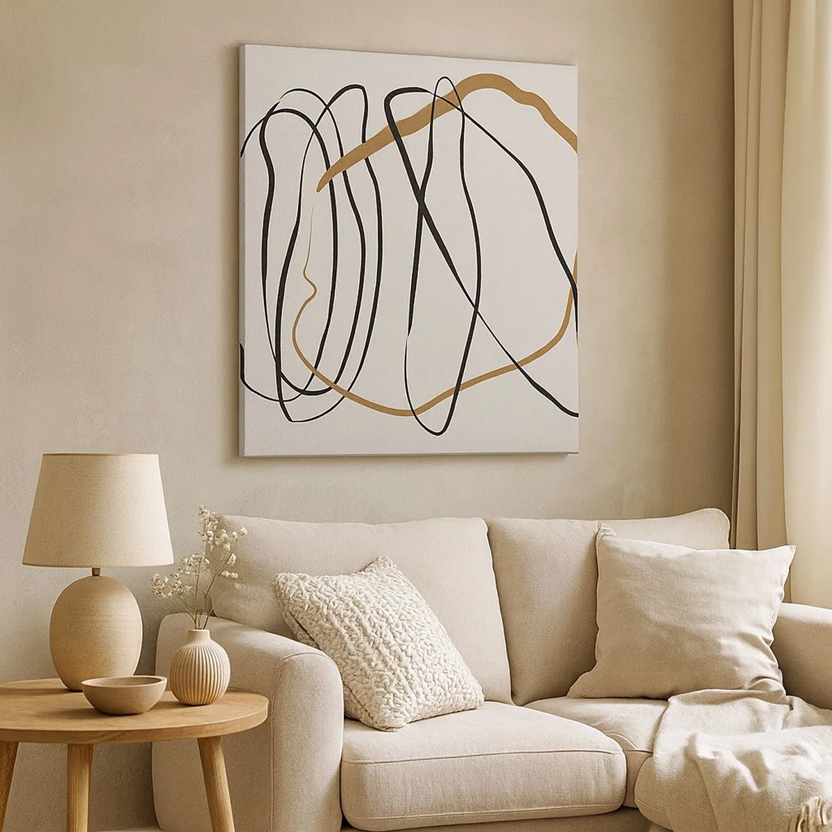 Quadro em tela - Composição – dança em loop - 30x30 cm