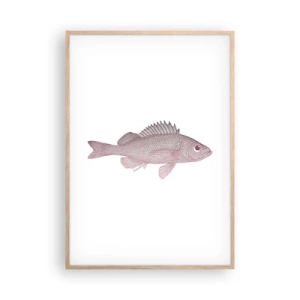 Pôster com moldura de carvalho claro - Peixe de olhos grandes - 70x100 cm