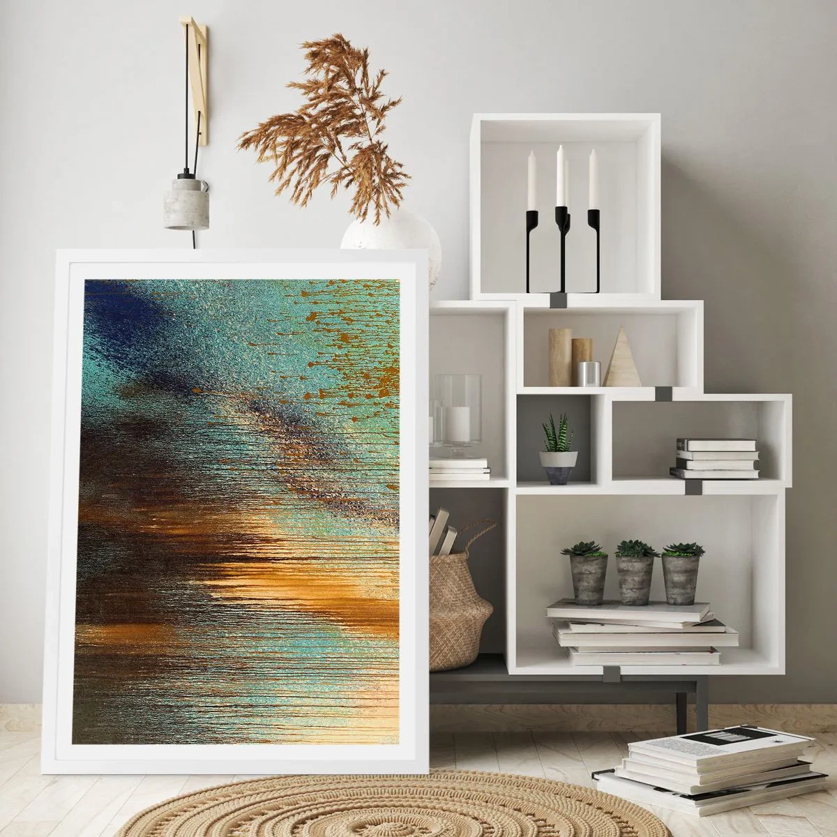 Pôster em moldura branca - Uma composição colorida não acidental - 61x91 cm