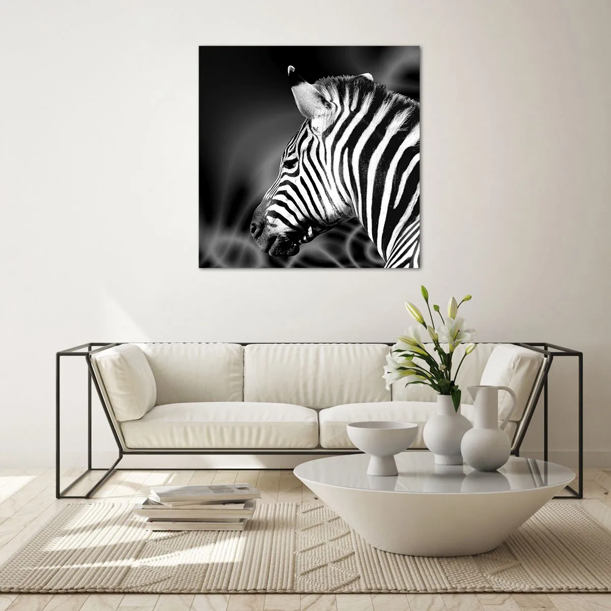 Quadro em vidro - O branco é branco e o preto é preto - 70x70 cm