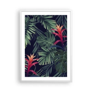 Pôster em moldura branca - Queimar em verde - 50x70 cm