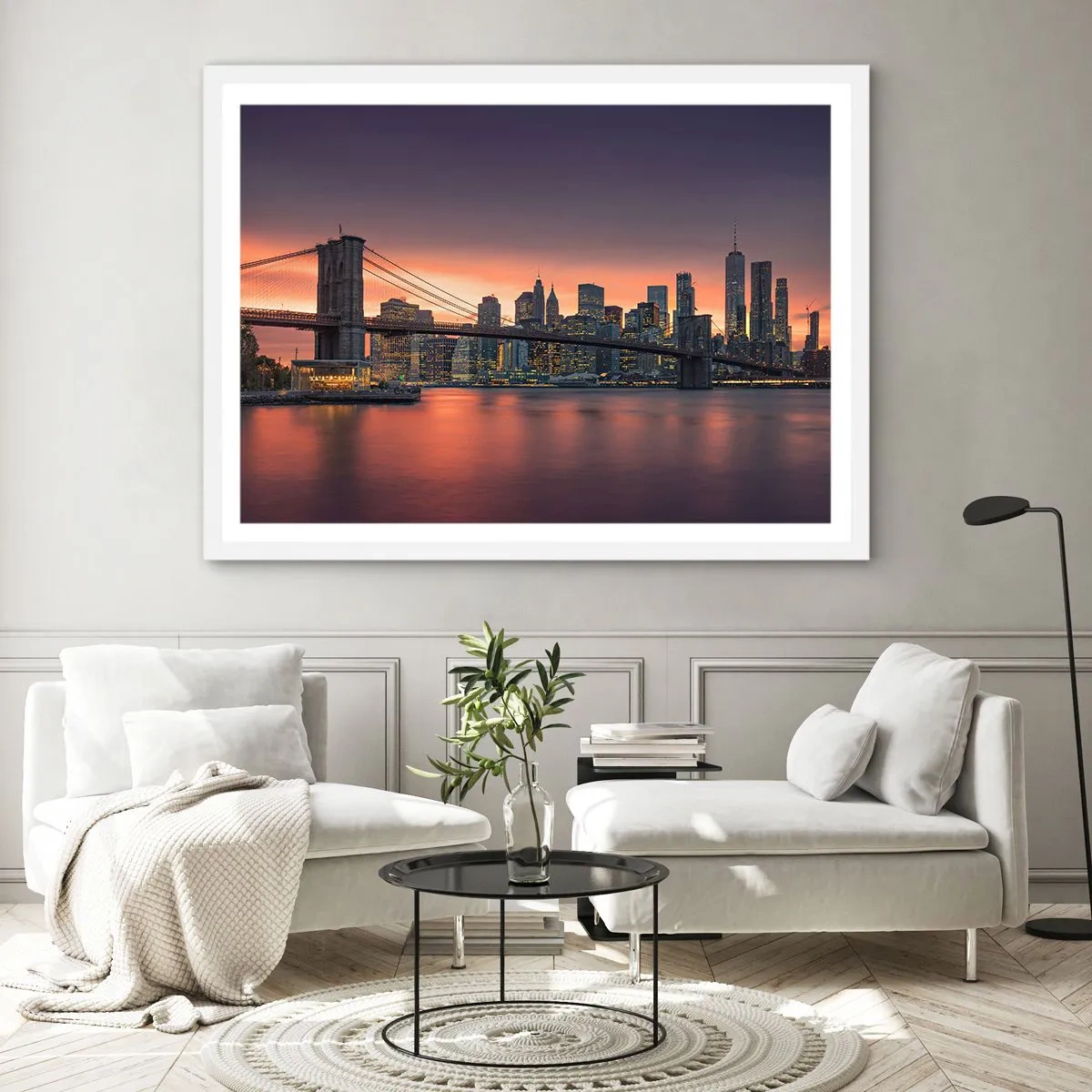 Pôster em moldura branca - Imersa no silêncio lilás - 40x30 cm