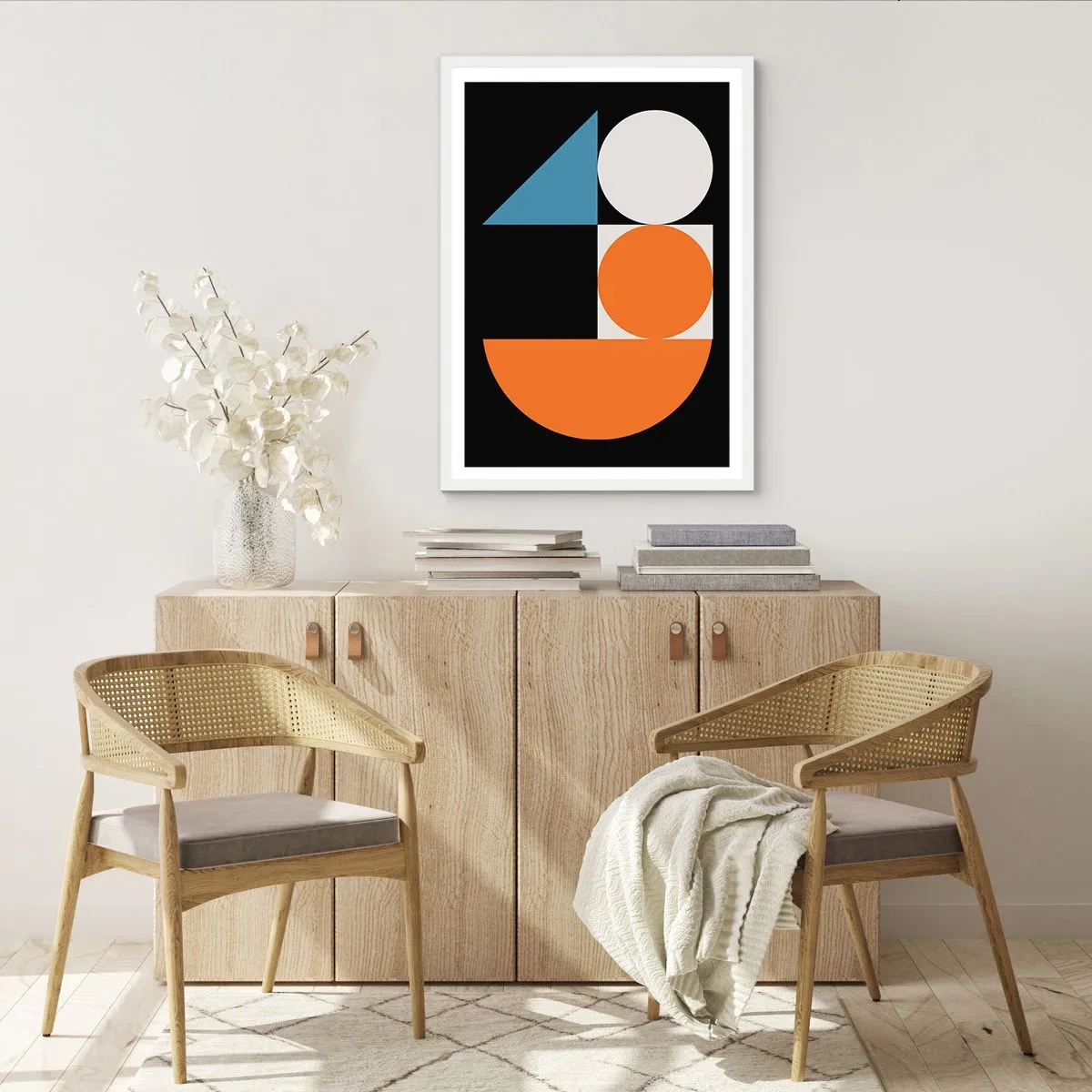 Pôster em moldura branca - Disposição das figuras - 30x40 cm