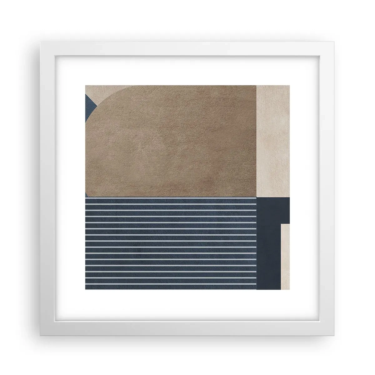 Pôster em moldura branca - Uma composição de simplicidade e redondeza - 30x30 cm