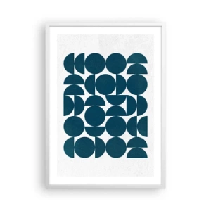 Pôster em moldura branca - Círculos e semicírculos - 50x70 cm