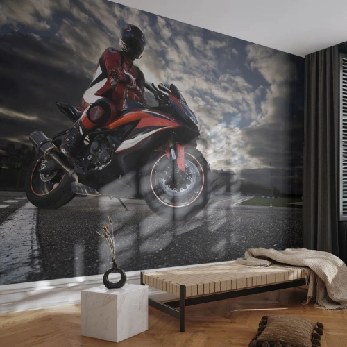 Papel de Parede Autocolante Deluxe Sticker - Cavaleiro das Trevas - Automotivo, Moto, Corrida - 250x175 cm