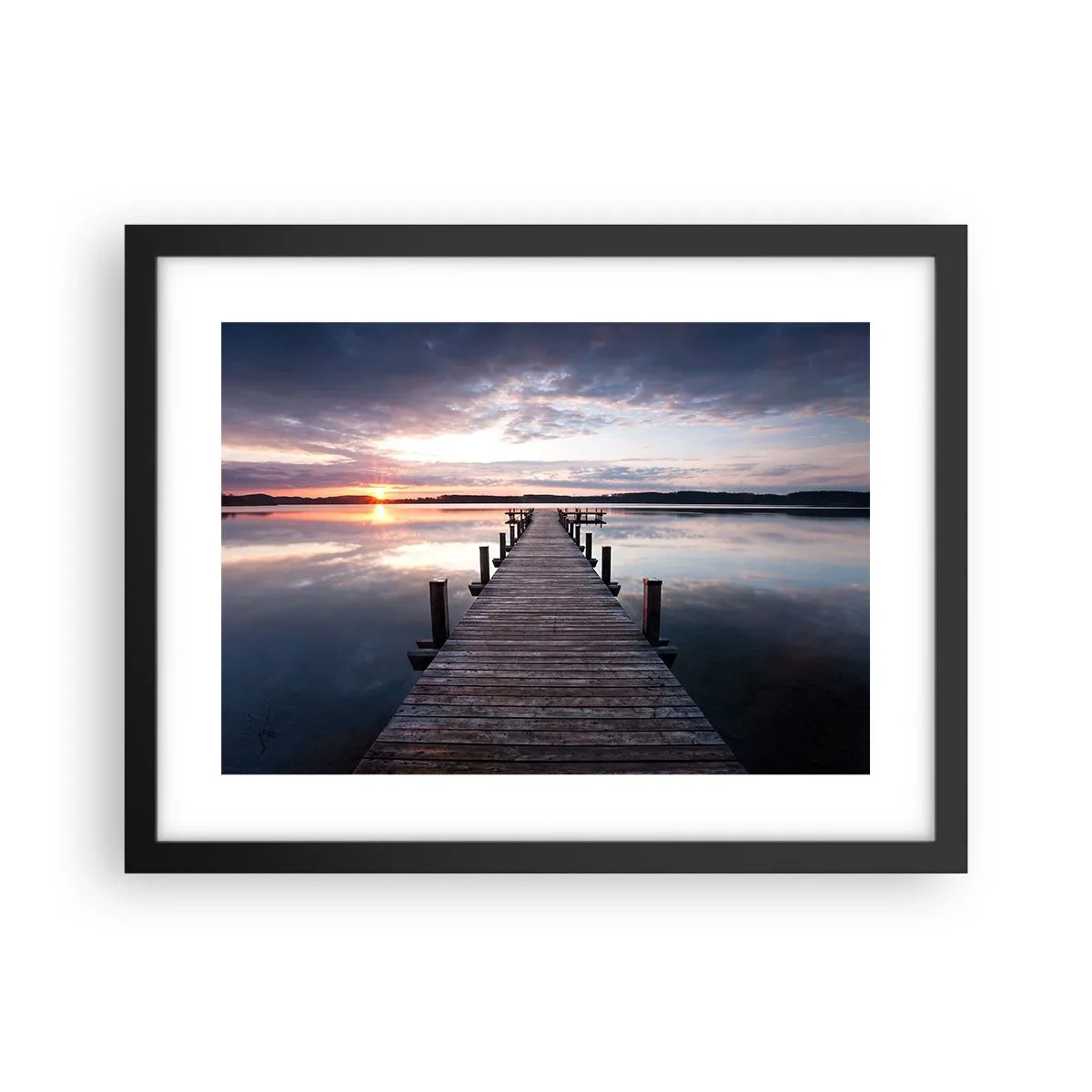 Pôster com moldura preta - A tranquila fronteira do dia e da noite - 40x30 cm