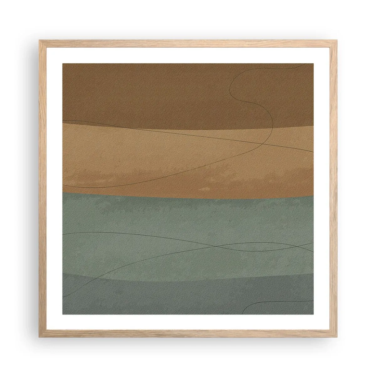 Pôster com moldura de carvalho claro - Composição horizontal - 60x60 cm