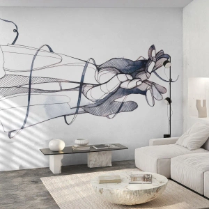 Papel de Parede Premium Sand - Estudo do toque - Abstração, Mãos, Gráficos - 200x140 cm