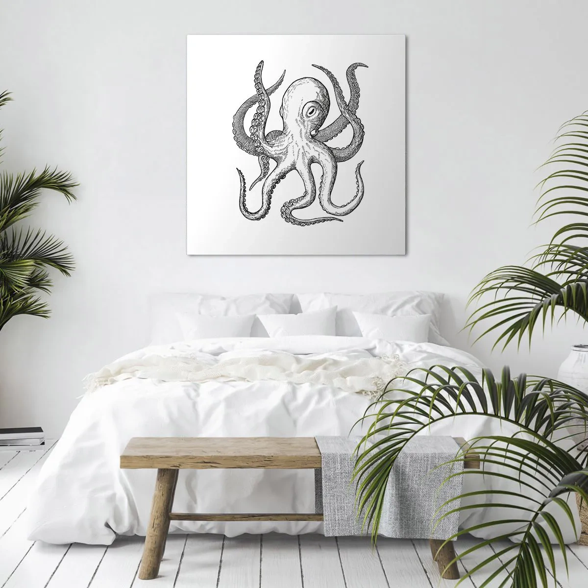 Quadro em tela - Dançando com as ondas - 30x30 cm