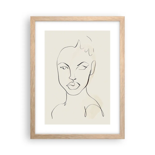 Pôster com moldura de carvalho claro - Esboço da sensualidade - 30x40 cm