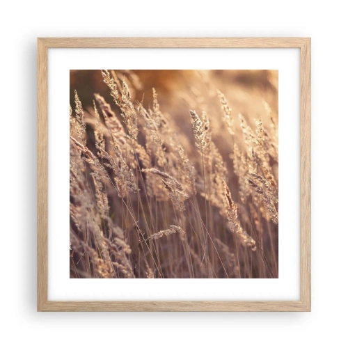 Pôster com moldura de carvalho claro - Pronto para receber o outono - 40x40 cm
