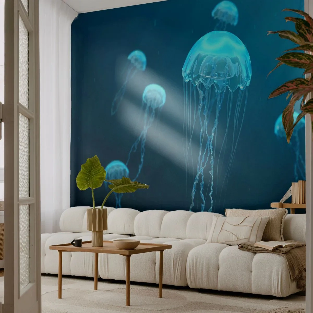 Papel de Parede Standard Eco - Dança do oceano - Medusa, oceano, Água - 400x280 cm