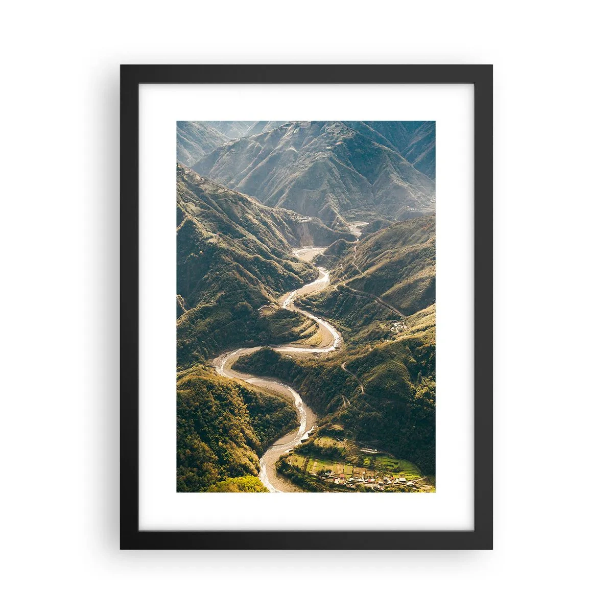 Pôster com moldura preta - Direto do coração das montanhas - 30x40 cm