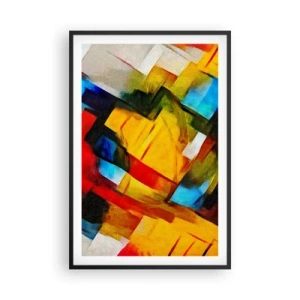 Pôster com moldura preta - Camadas multicoloridas - 61x91 cm