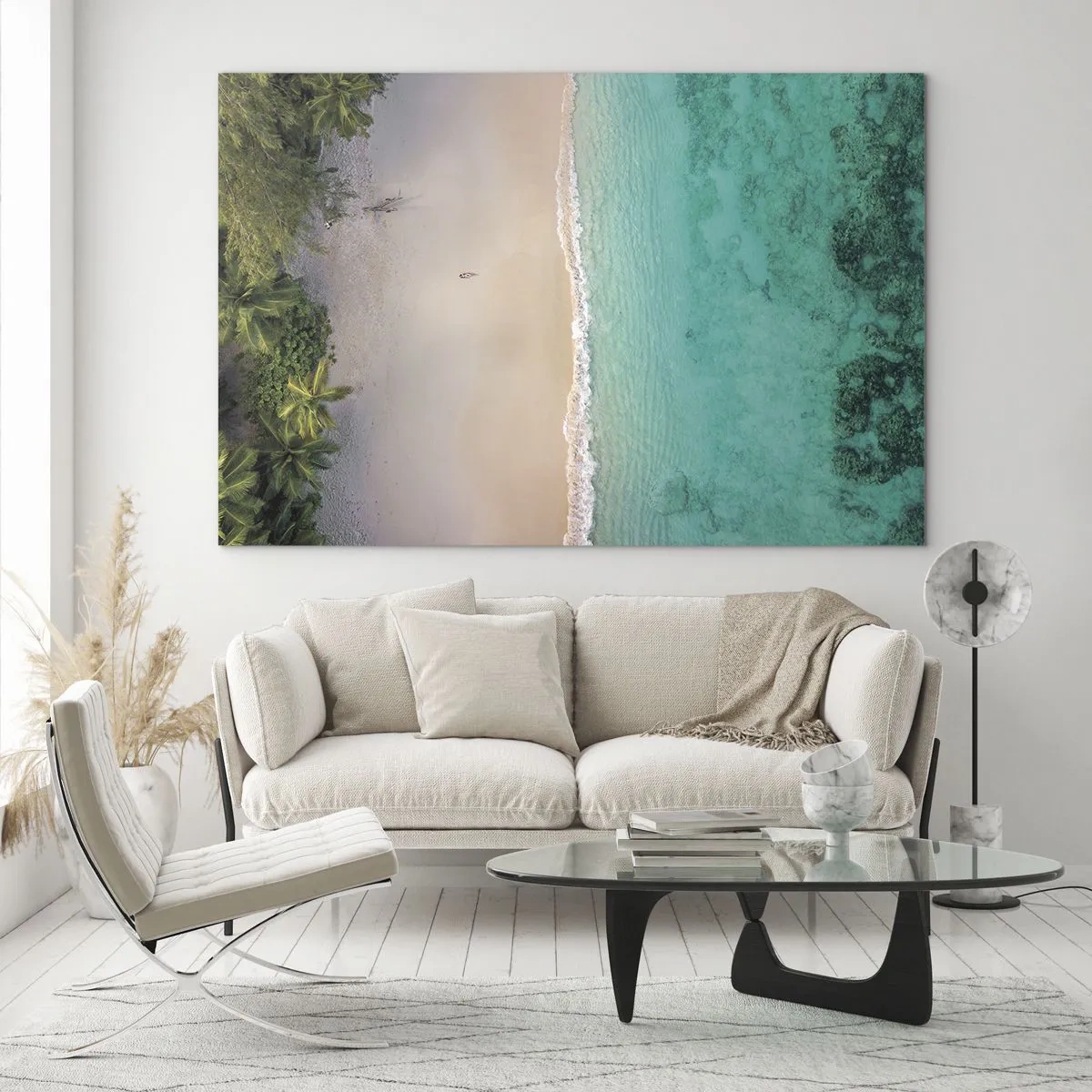 Quadro em vidro - Praia do paraíso - 100x70 cm