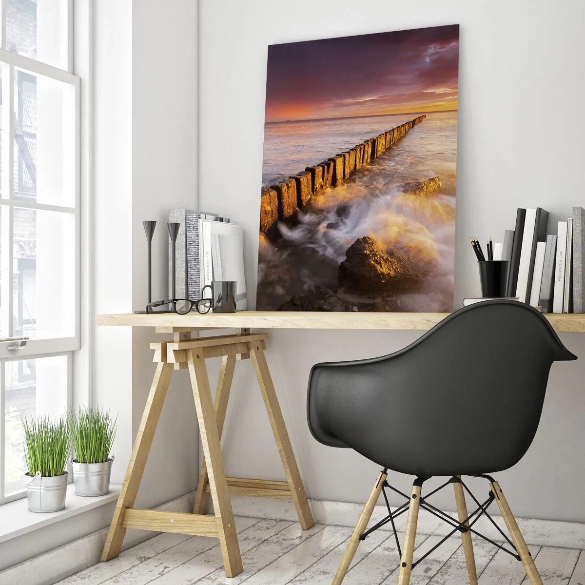 Quadro em vidro - A suavidade das ondas - 50x70 cm