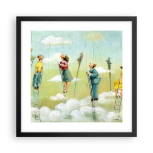 Pôster com moldura preta - Por trás do seu sonho - 40x40 cm