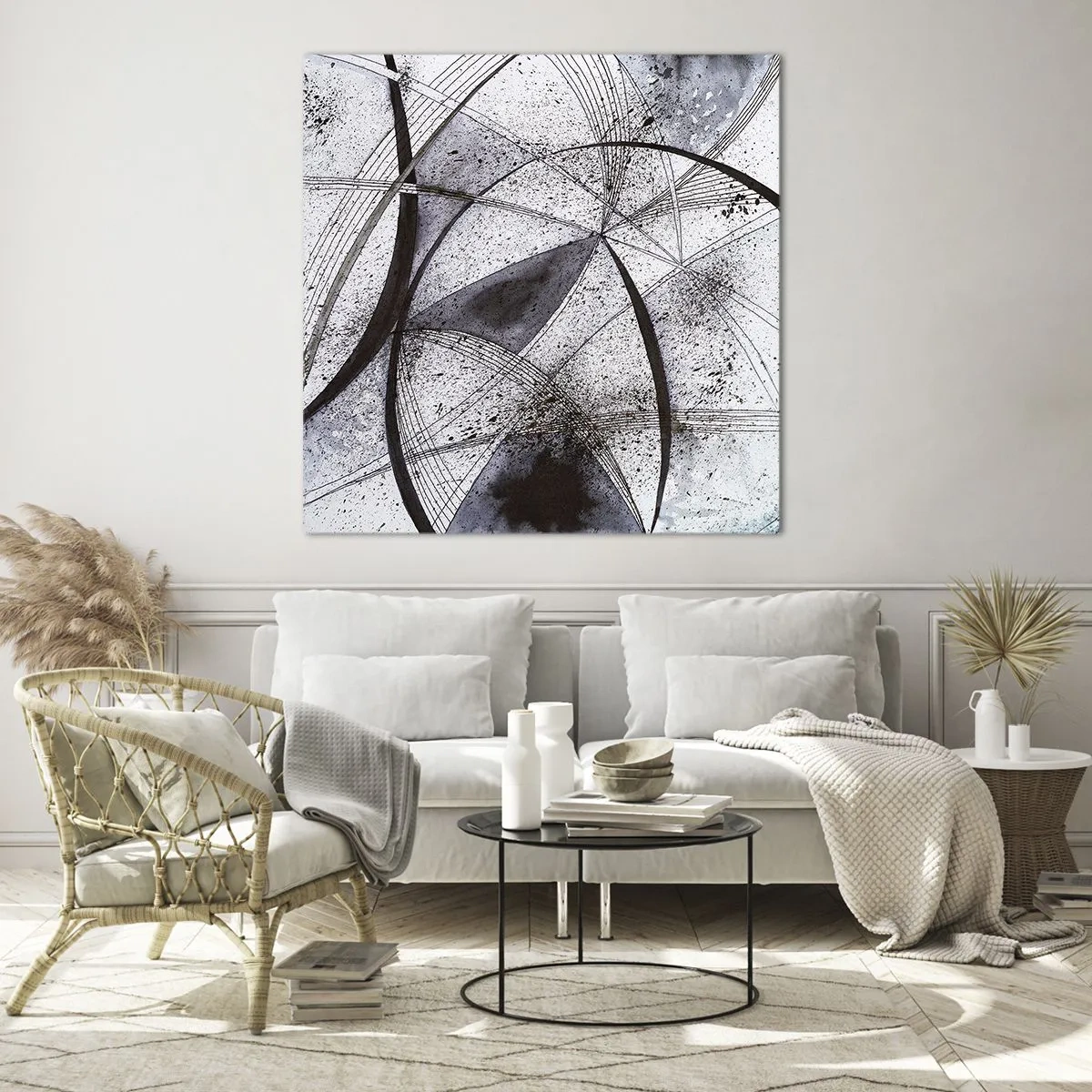 Quadro em vidro - Fantasia futurista - 30x30 cm