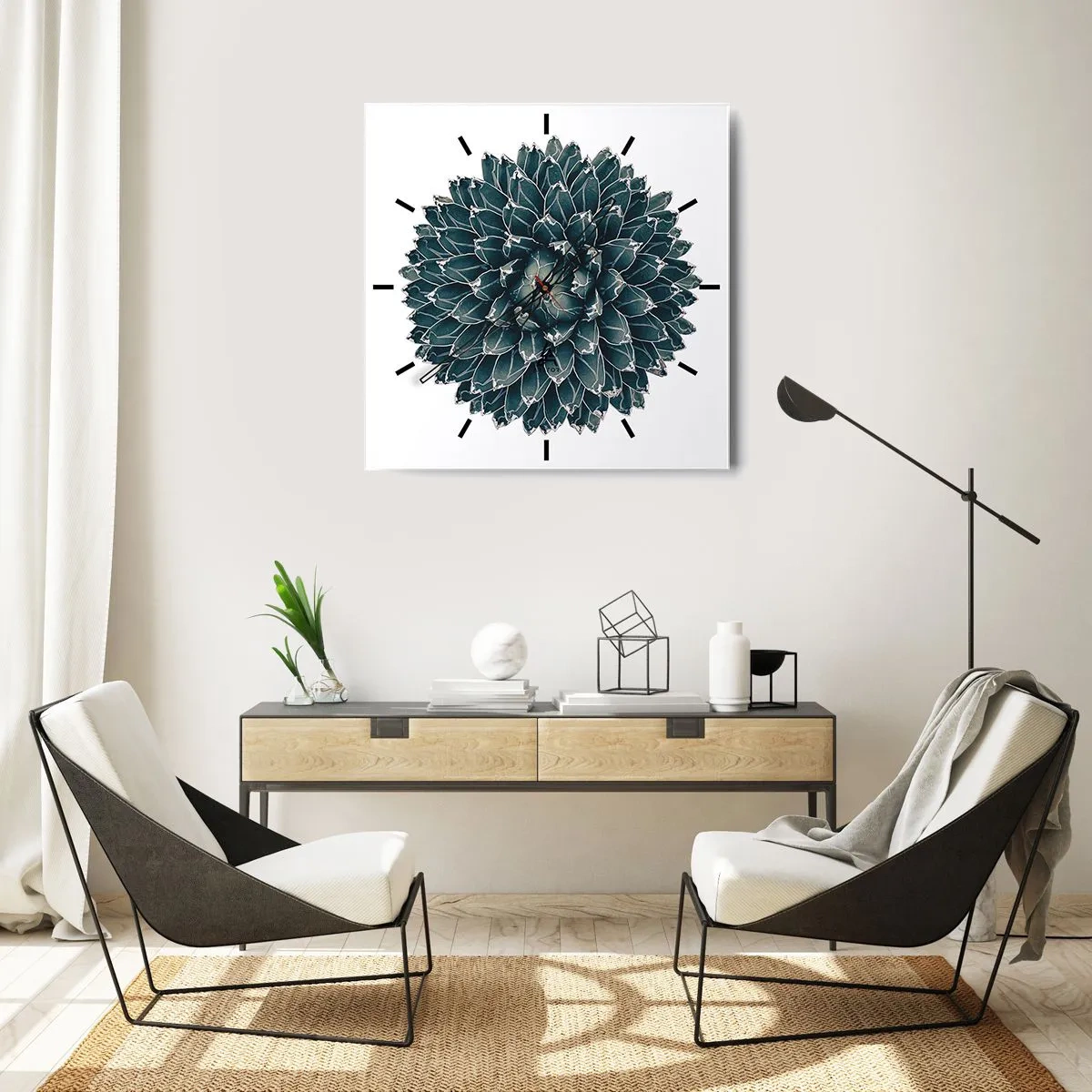 Relógio de parede - Relógio em vidro - Estrela do Deserto - 30x30 cm