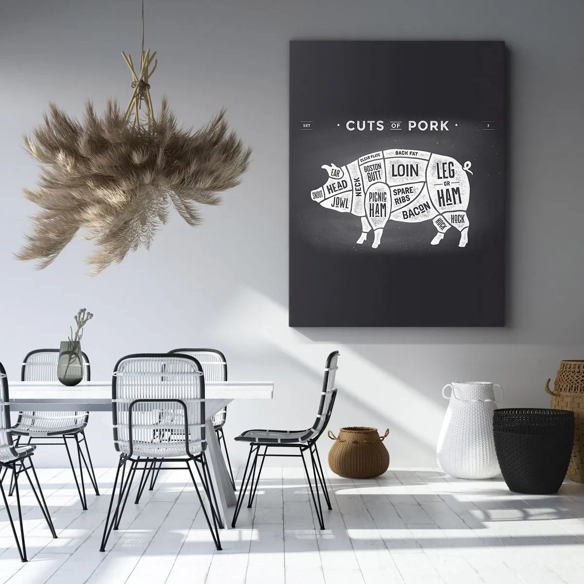 Quadro em tela - Cartilha do talhante - 65x120 cm