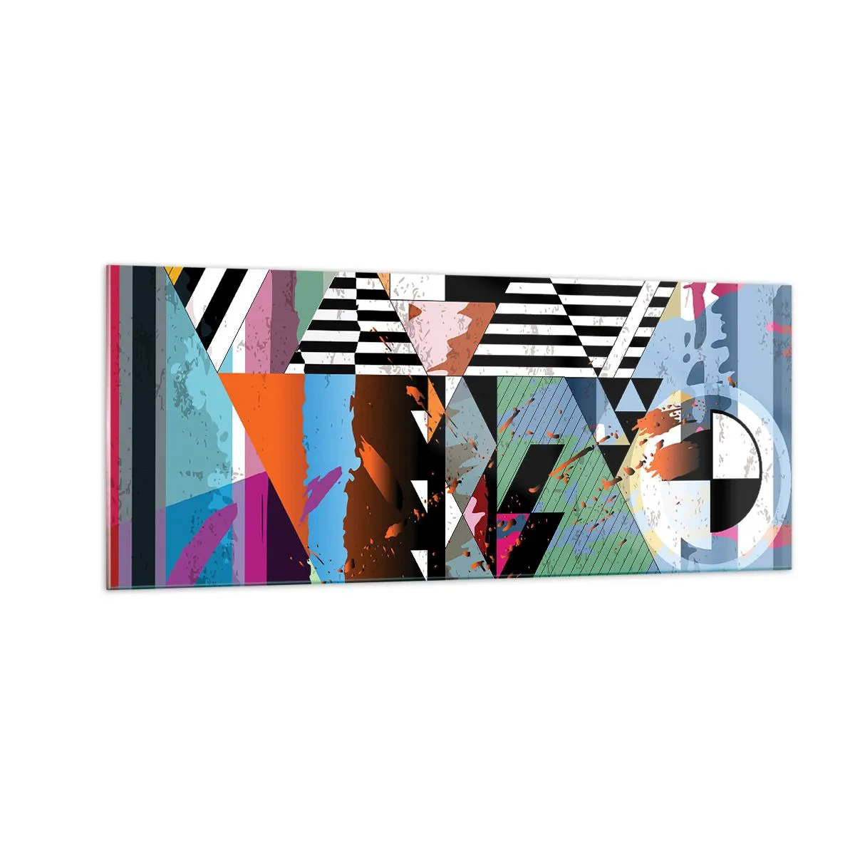 Quadro em vidro - Geométrica e organicamente - 100x40 cm