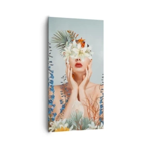 Quadro em tela - Mulher – flor - 65x120 cm