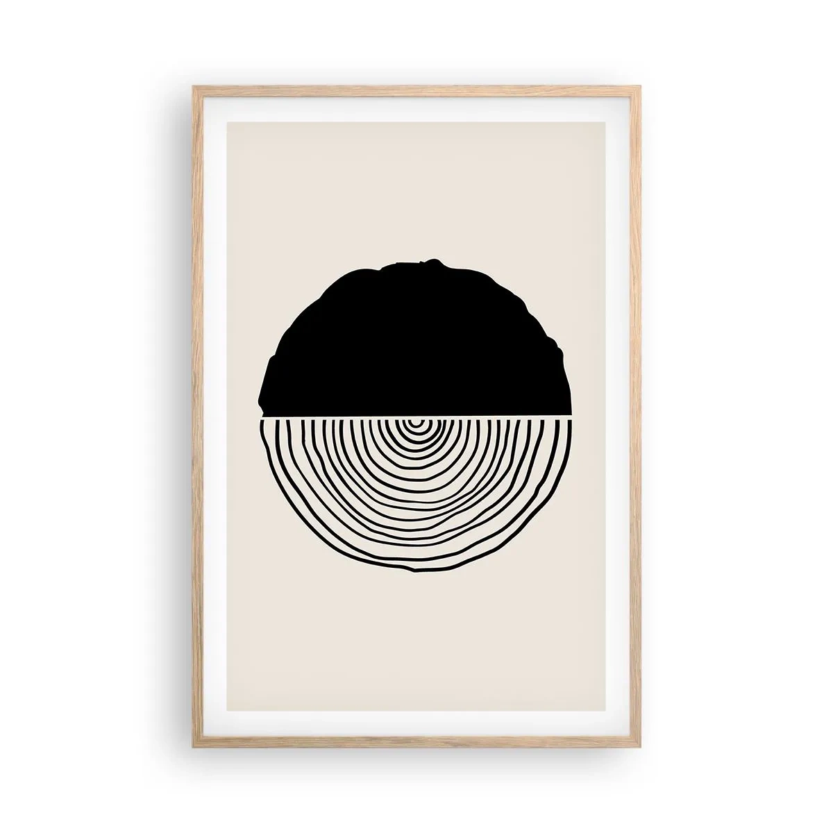 Pôster com moldura de carvalho claro - Meio a meio - 61x91 cm