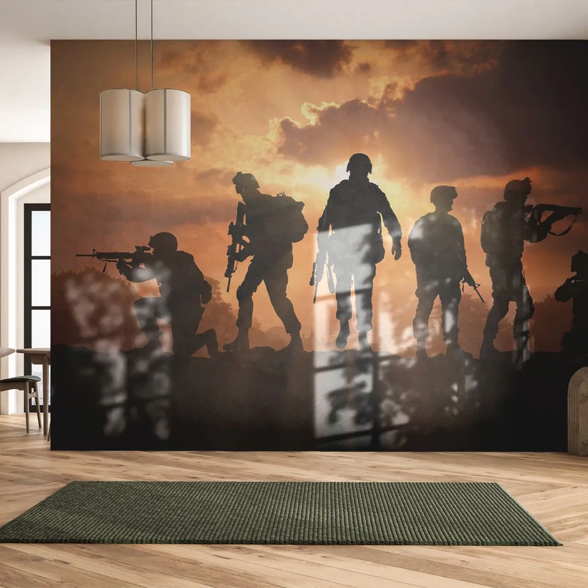 Papel de Parede Premium Canvas - Brothers in arms - Militares, Soldado, Rifle - 250x175 cm