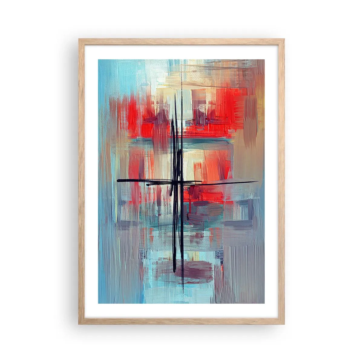 Pôster com moldura de carvalho claro - Uma paisagem numa dimensão desconhecida - 50x70 cm