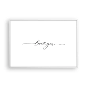 Pôster em moldura branca - Preto e branco - 100x70 cm