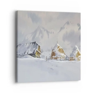 Quadro em tela - No vale nevado - 40x40 cm