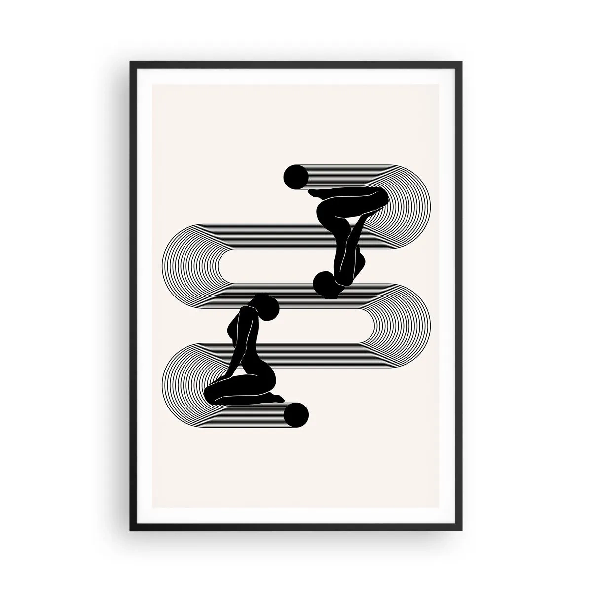 Pôster com moldura preta - Simetria sensual - 70x100 cm