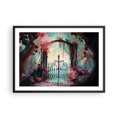 Pôster com moldura preta - Jardim secreto - 70x50 cm