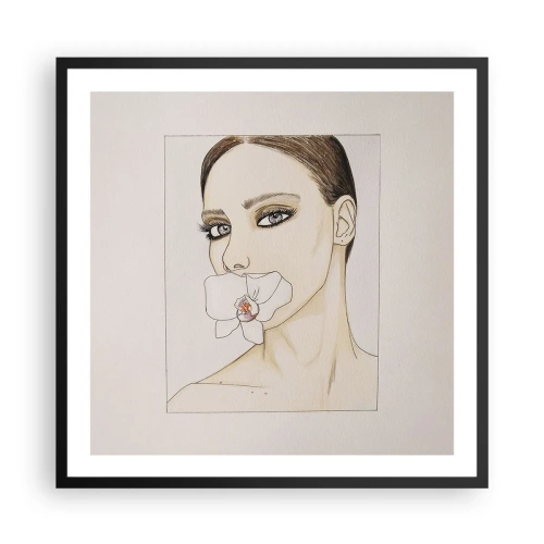 Pôster com moldura preta - Símbolo de elegância e beleza - 60x60 cm